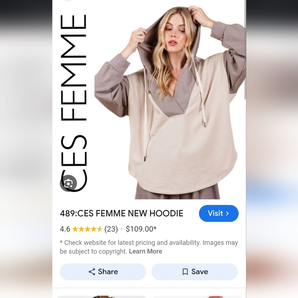 Oversized HOODIE NWT Soft Cream Tan Sz. Medium